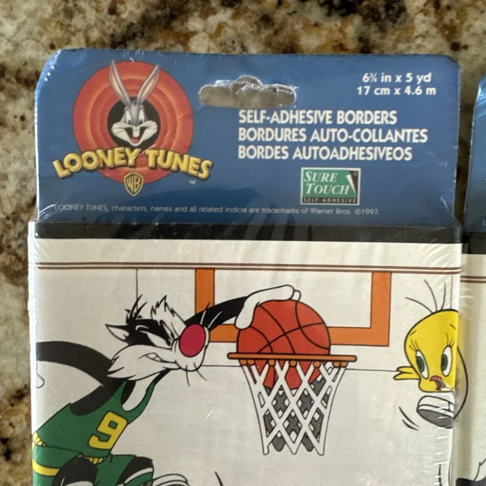 NOS Looney Tunes Basketball Wallpaper Border Taz Bugs Tweety 20 Yrd Vtg Imperial